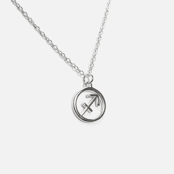 Load image into Gallery viewer, Sterling silver pendant with sagittarius zodiac sign
