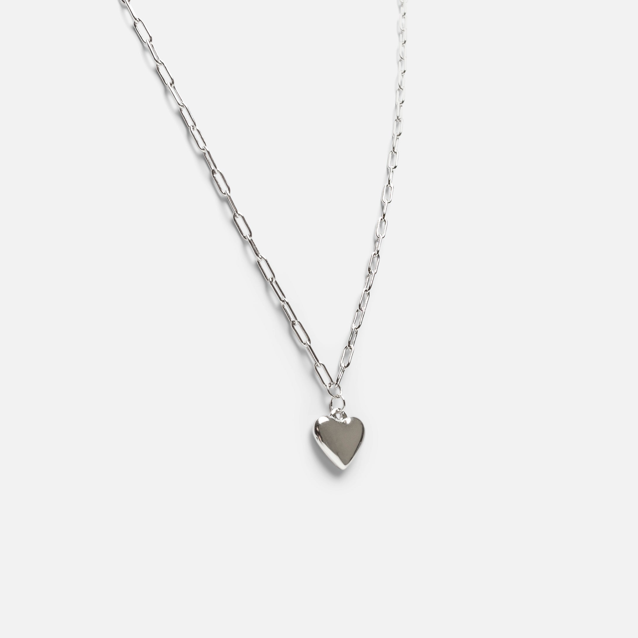 Sterling silver chain with heart charm
