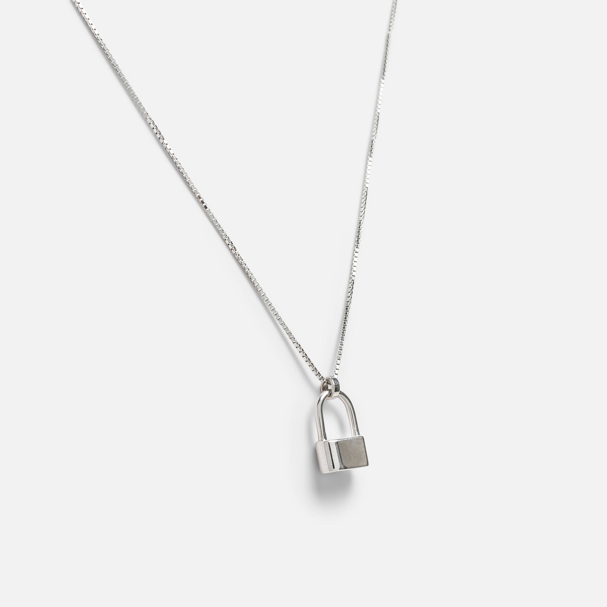 Sterling silver chain with padlock charm