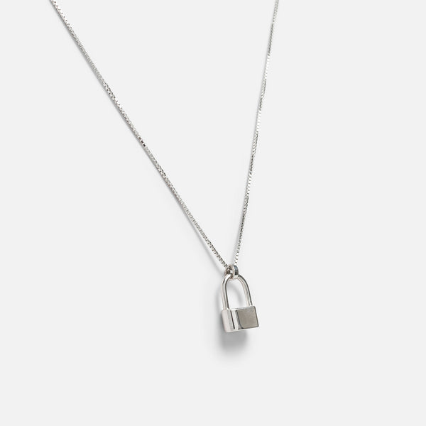 Load image into Gallery viewer, Sterling silver chain with padlock charm
