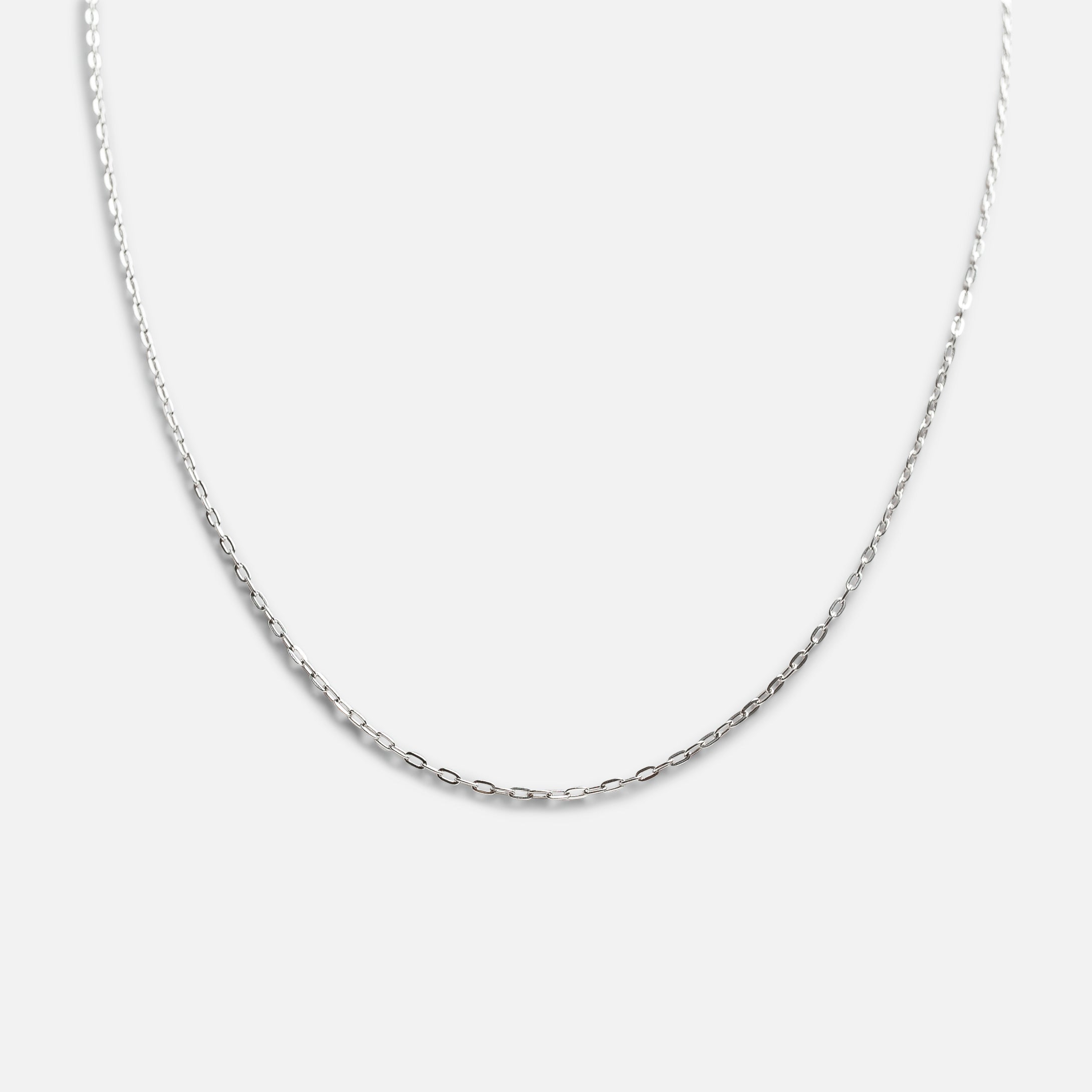 Chaîne argentée mailles trombone en argent sterling .925