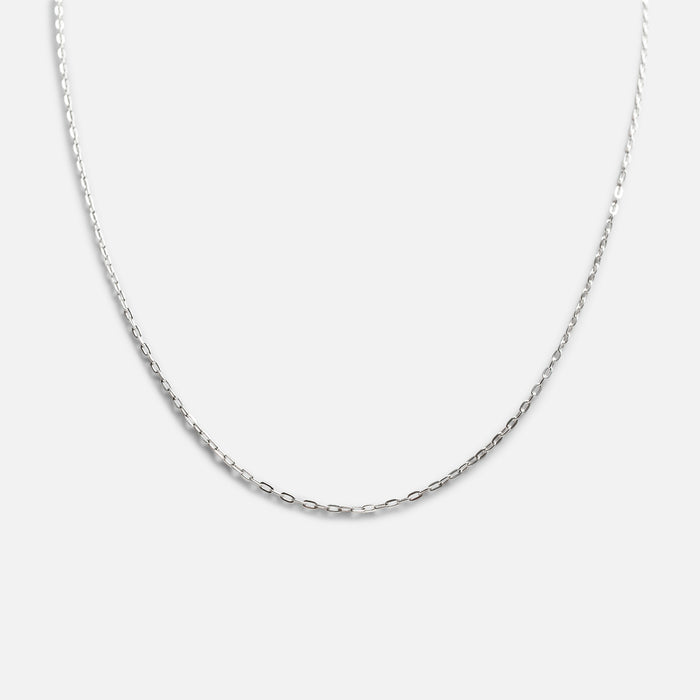 Chaîne argentée mailles trombone en argent sterling .925