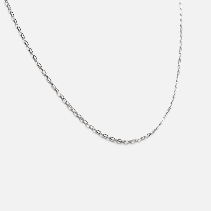 Chaîne argentée mailles trombone en argent sterling .925