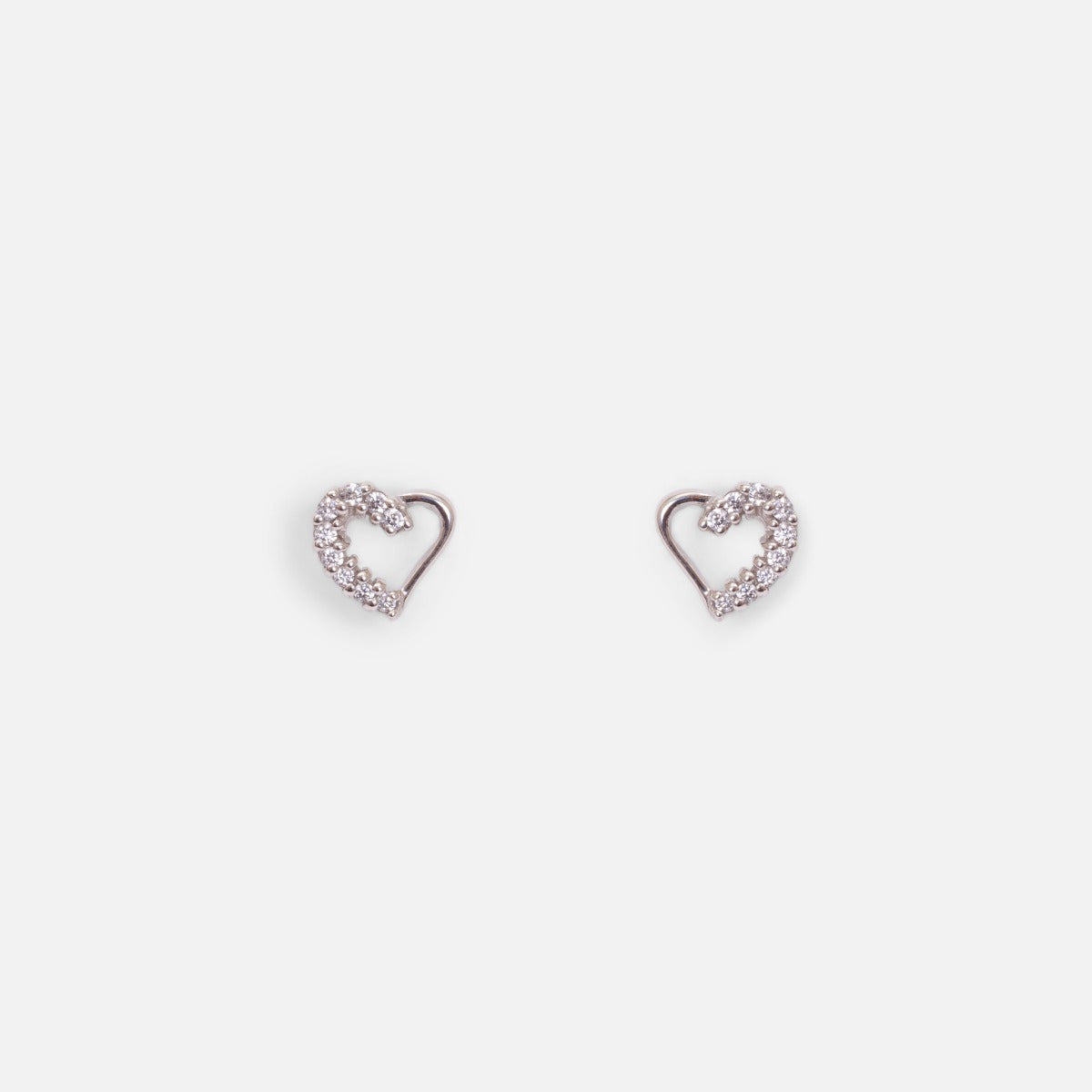 Ensemble collier et boucles d’oreilles forme cœur avec zircons cubiques