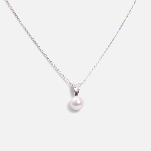 Load image into Gallery viewer, Sterling silver necklace and earrings set with pearls
