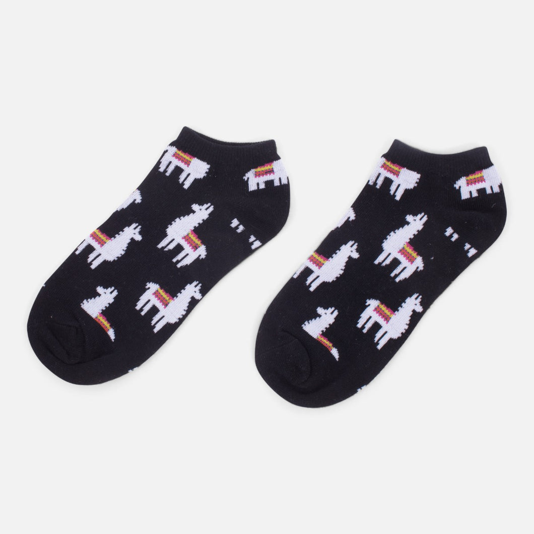 Ankle socks with llama print