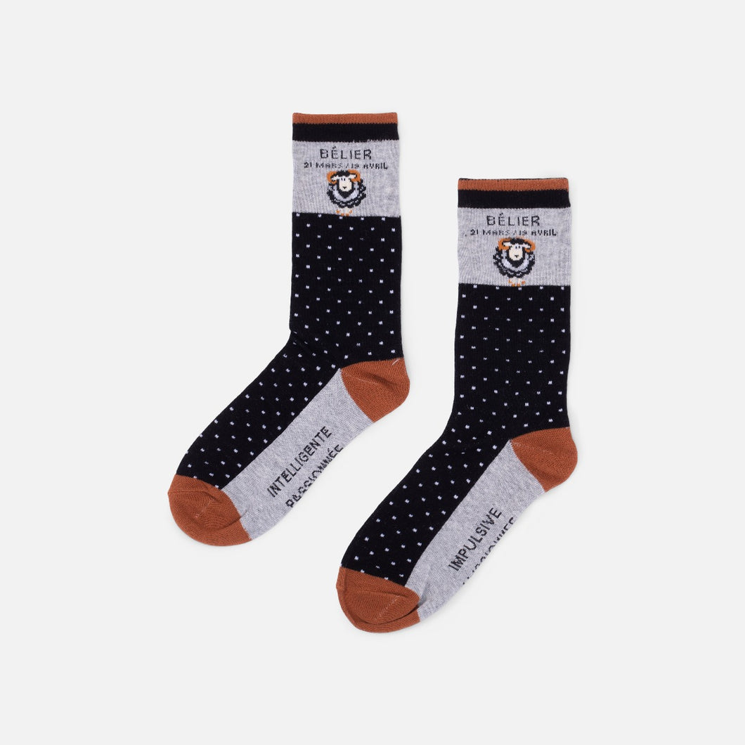 Grey and black socks astrological sign 