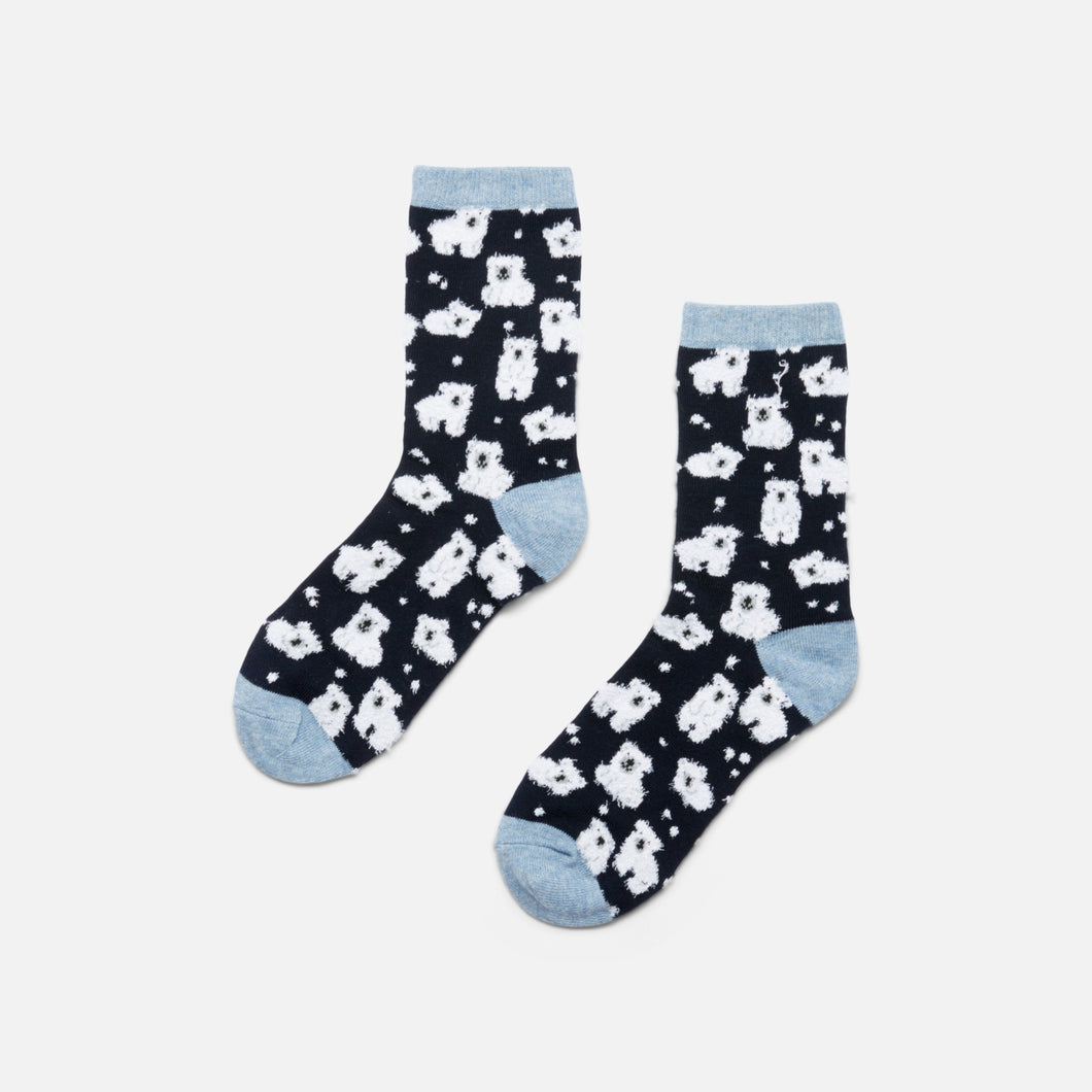 Navy blue socks with polar bears
