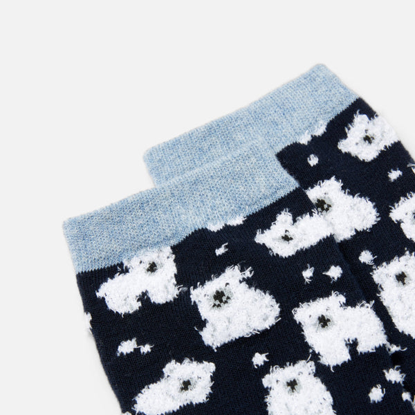 Load image into Gallery viewer, Navy blue socks with polar bears
