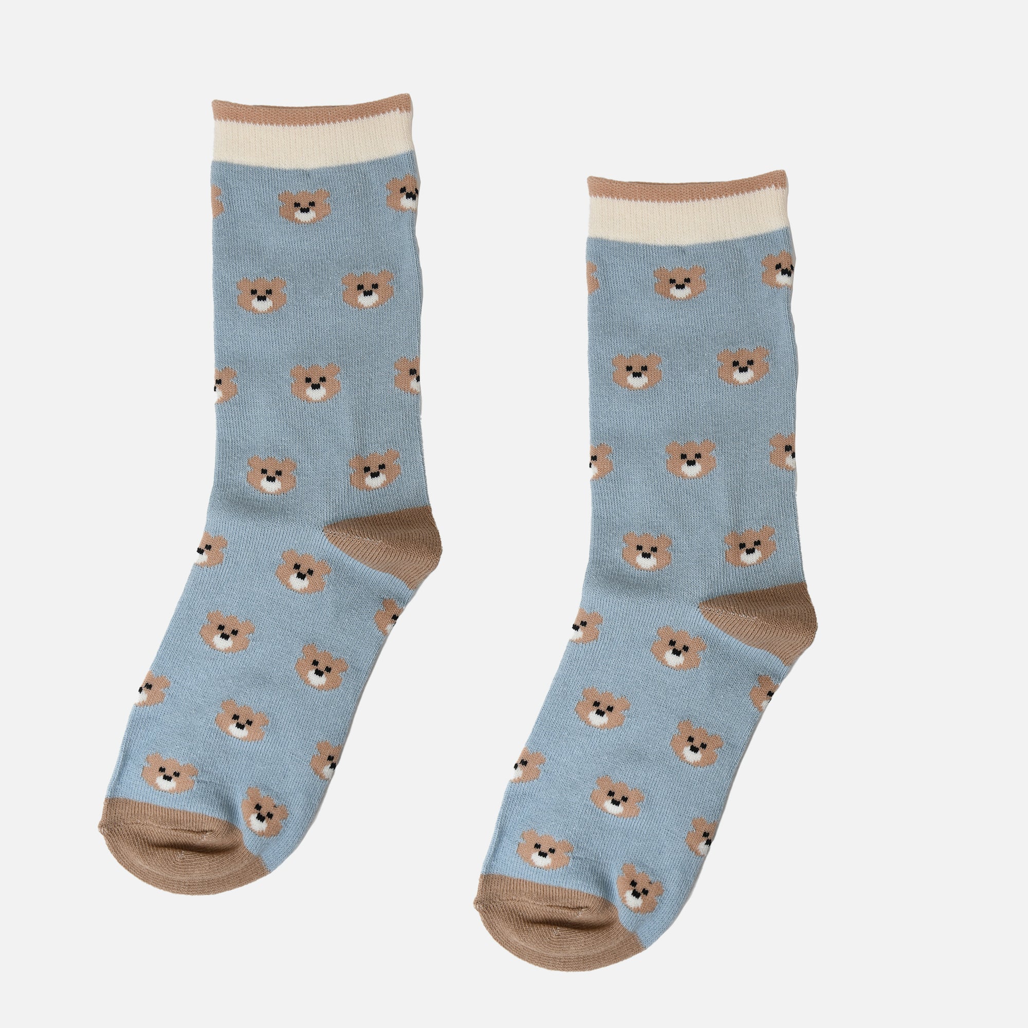 Blue teddy faces socks