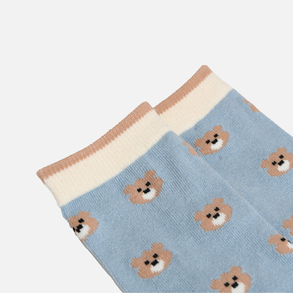 Load image into Gallery viewer, Blue teddy faces socks
