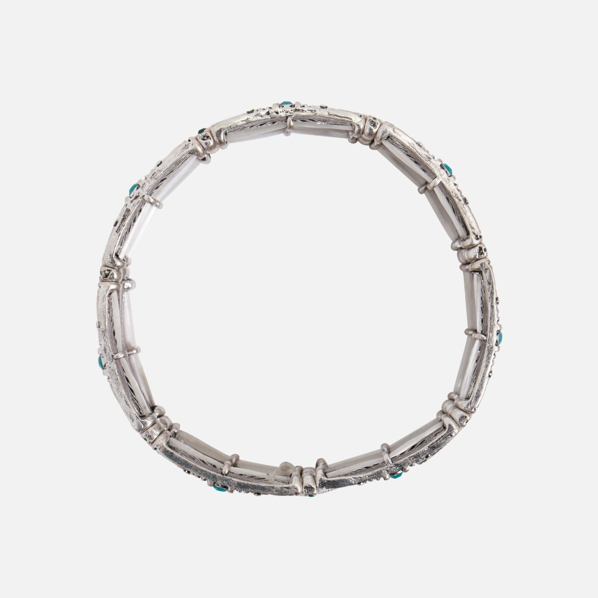 Bracelet large avec motifs et détails turquoise