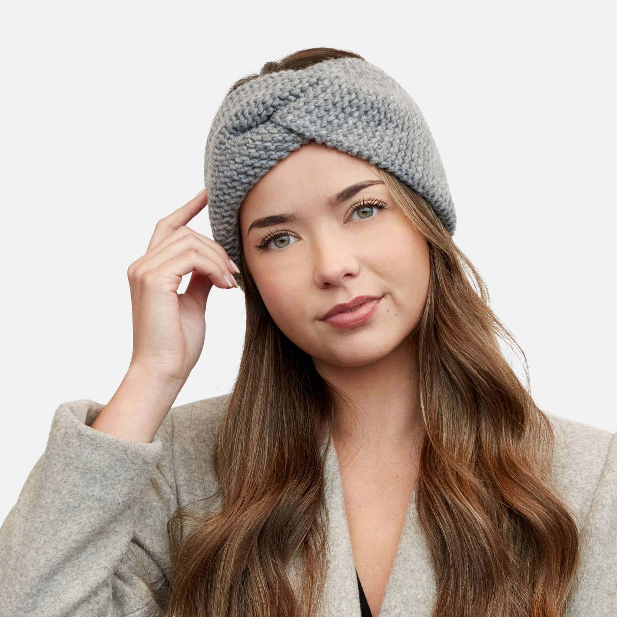 Grey knit headband