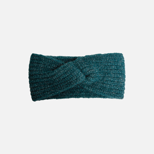 Charger l&#39;image dans la galerie, Bandeau turquoise torsadé en tricot
