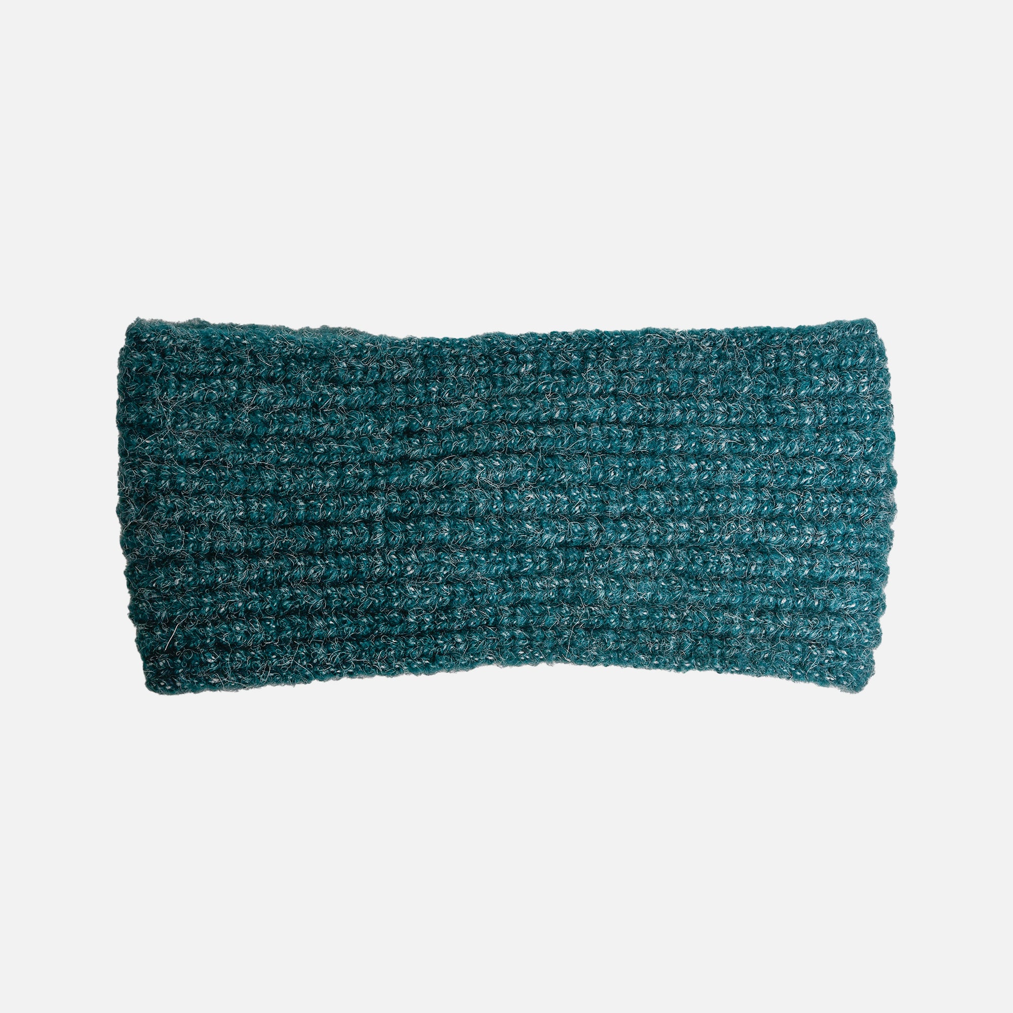 Bandeau turquoise torsadé en tricot