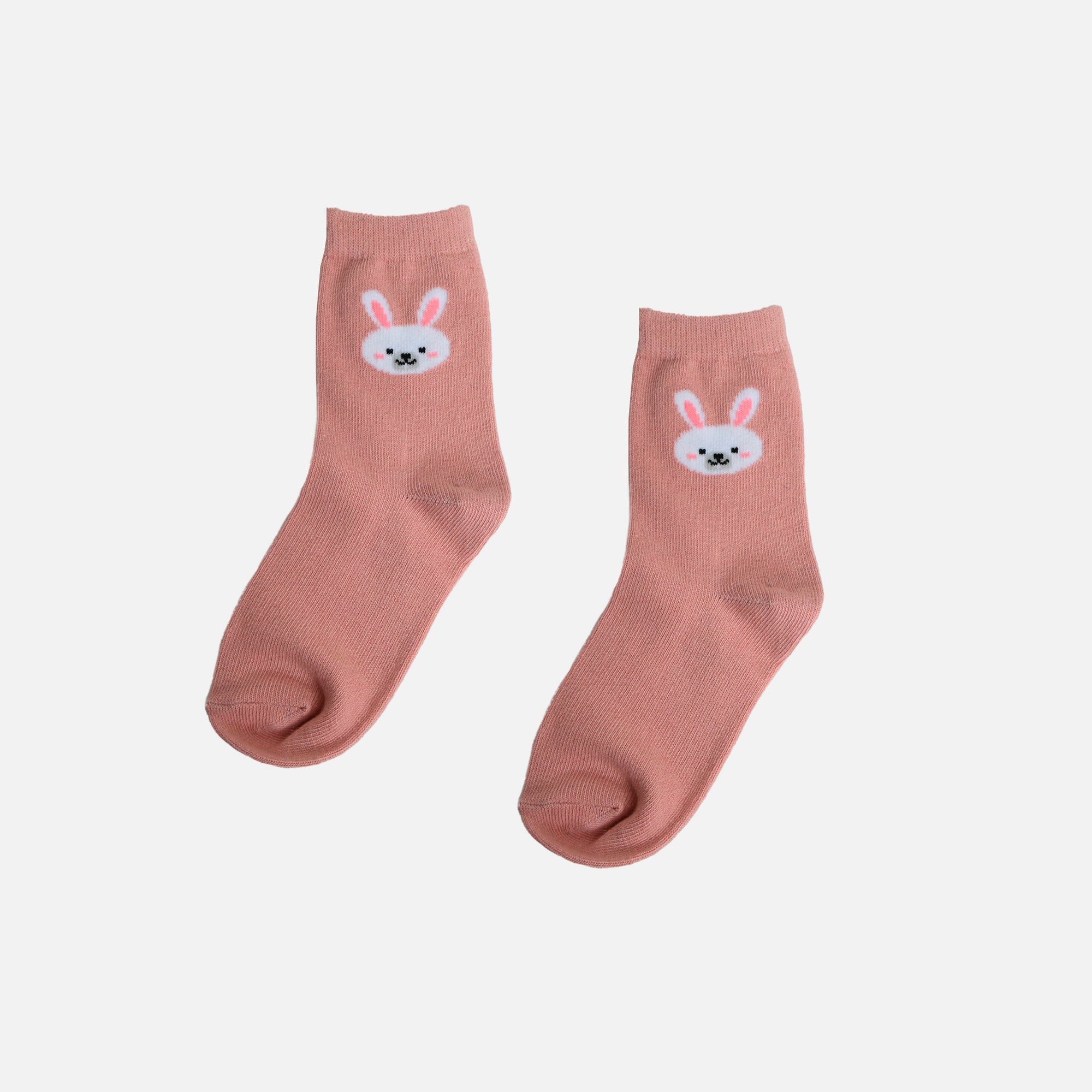 Pink socks with rabbit for children