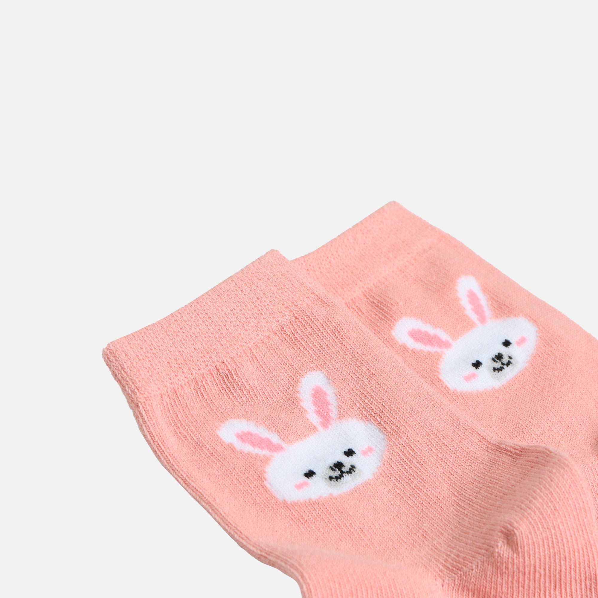 Pink socks with rabbit for children