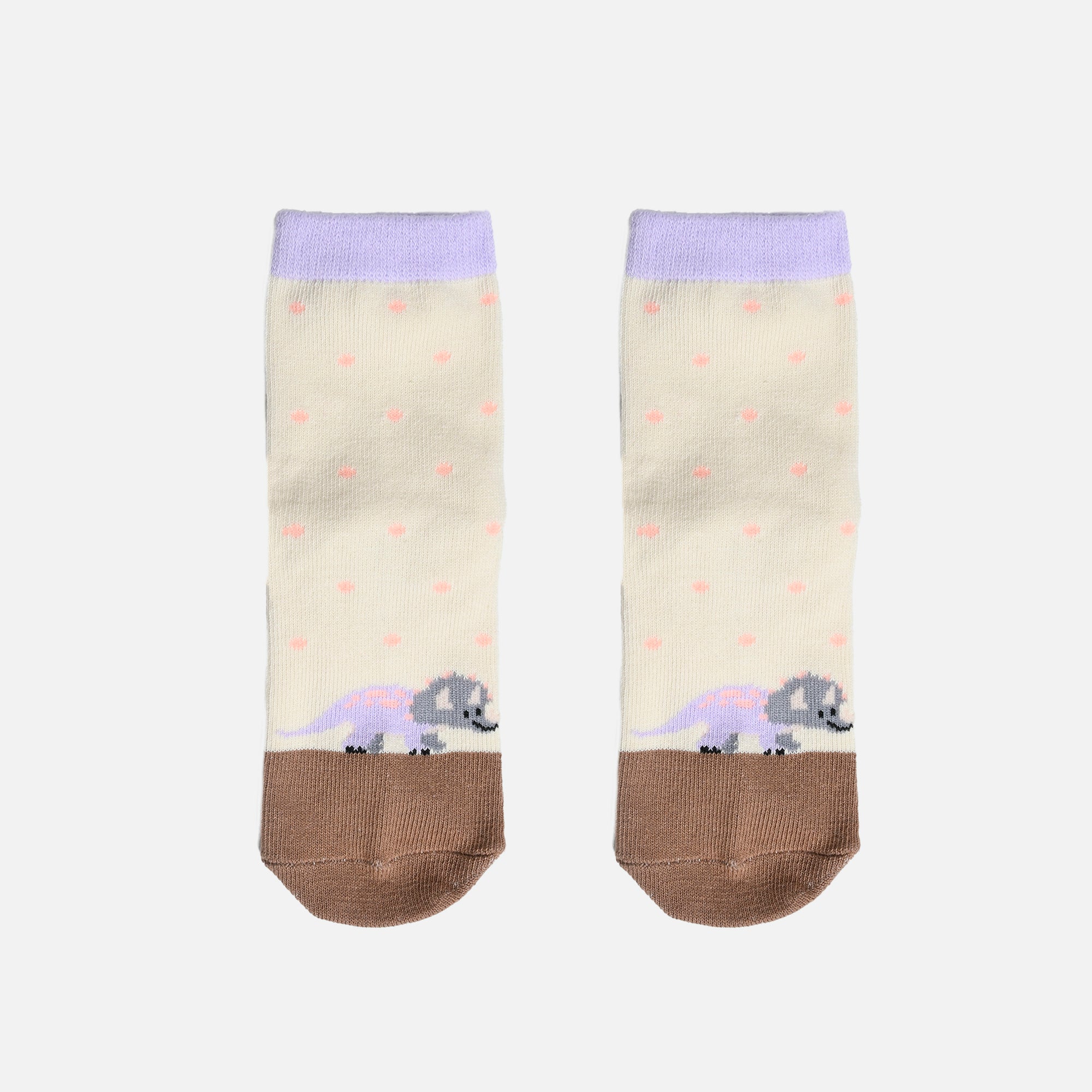 Socks with dots and dinosaur for children