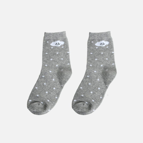 Load image into Gallery viewer, Grey socks with dots and cloud for children
