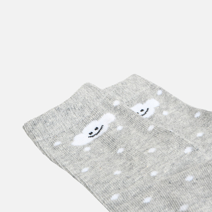 Bas pour enfants gris avec pois et nuage