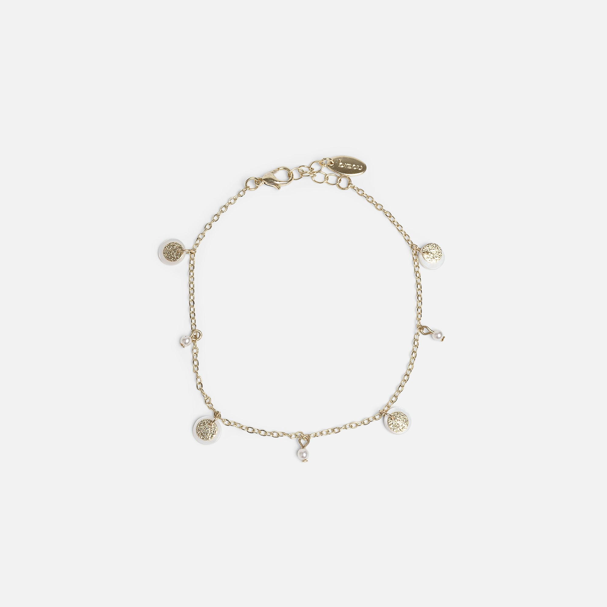 Golden ankle chain with pearl charms