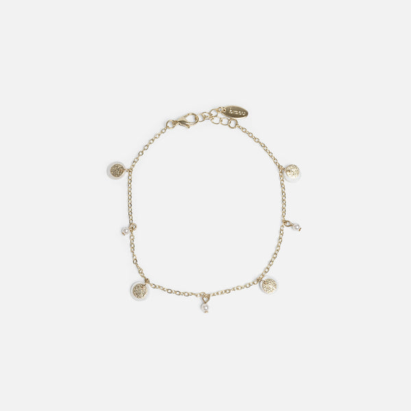 Load image into Gallery viewer, Golden ankle chain with pearl charms
