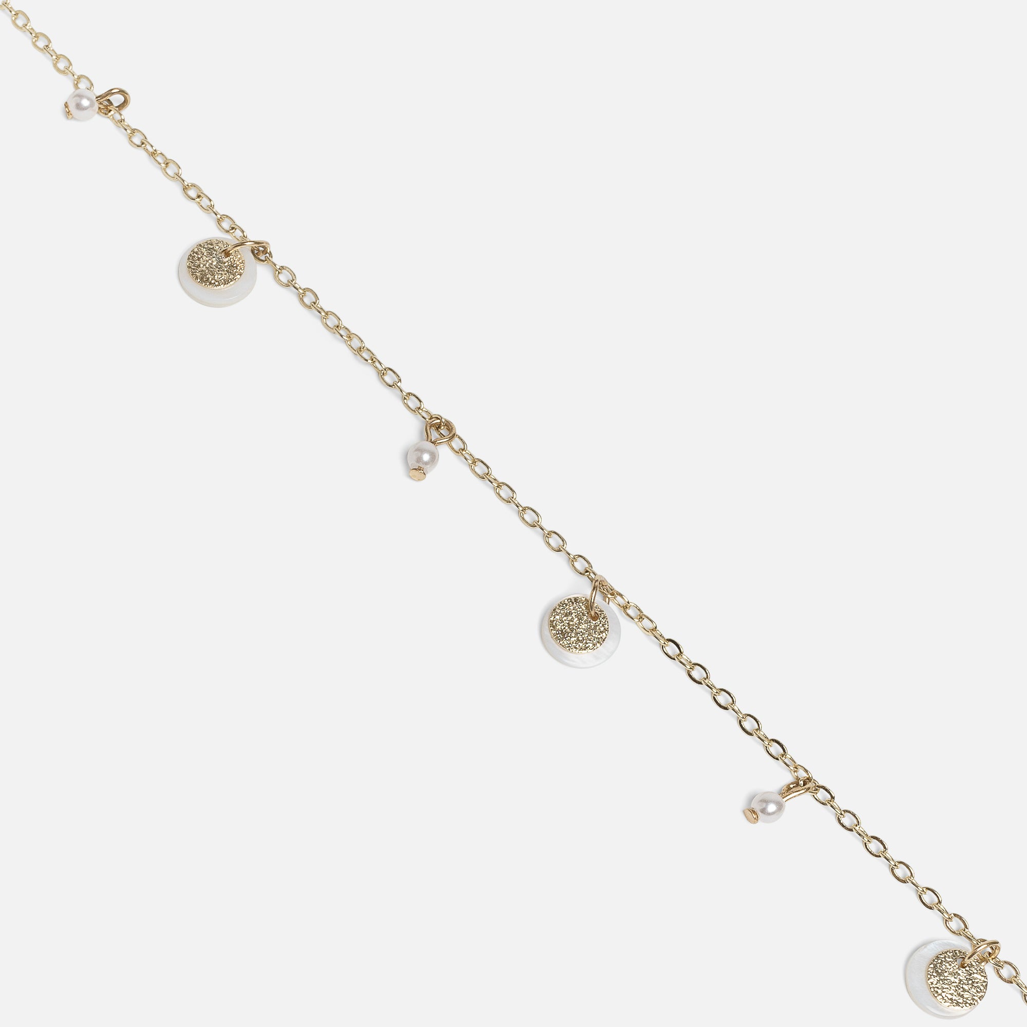 Golden ankle chain with pearl charms