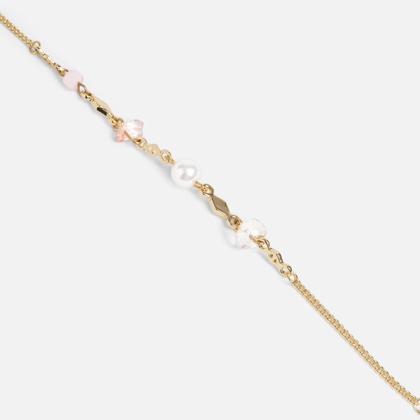 Charger l&#39;image dans la galerie, Ensemble de deux bracelets chaînes dorées avec perles
