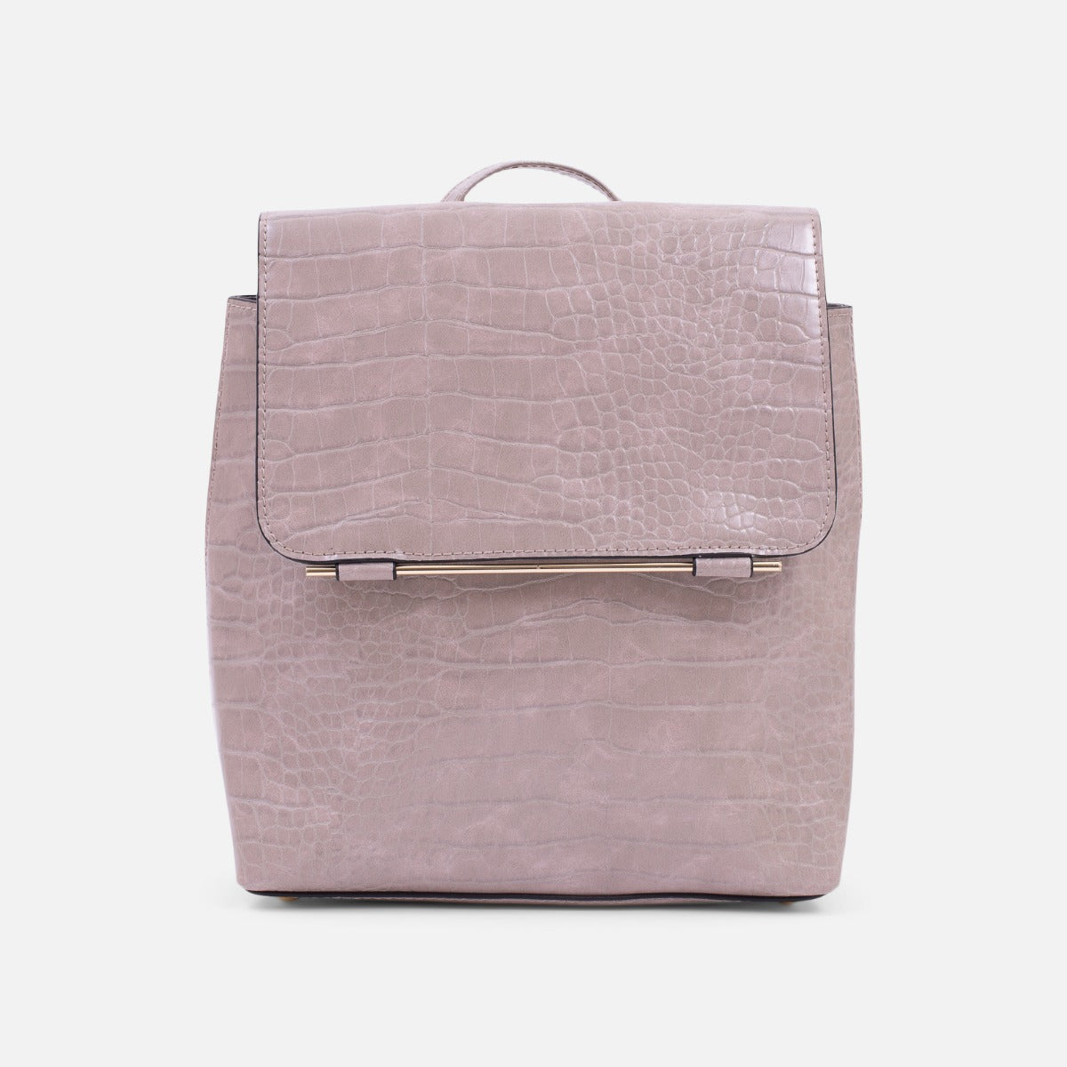 Grey square backpack with snake effect