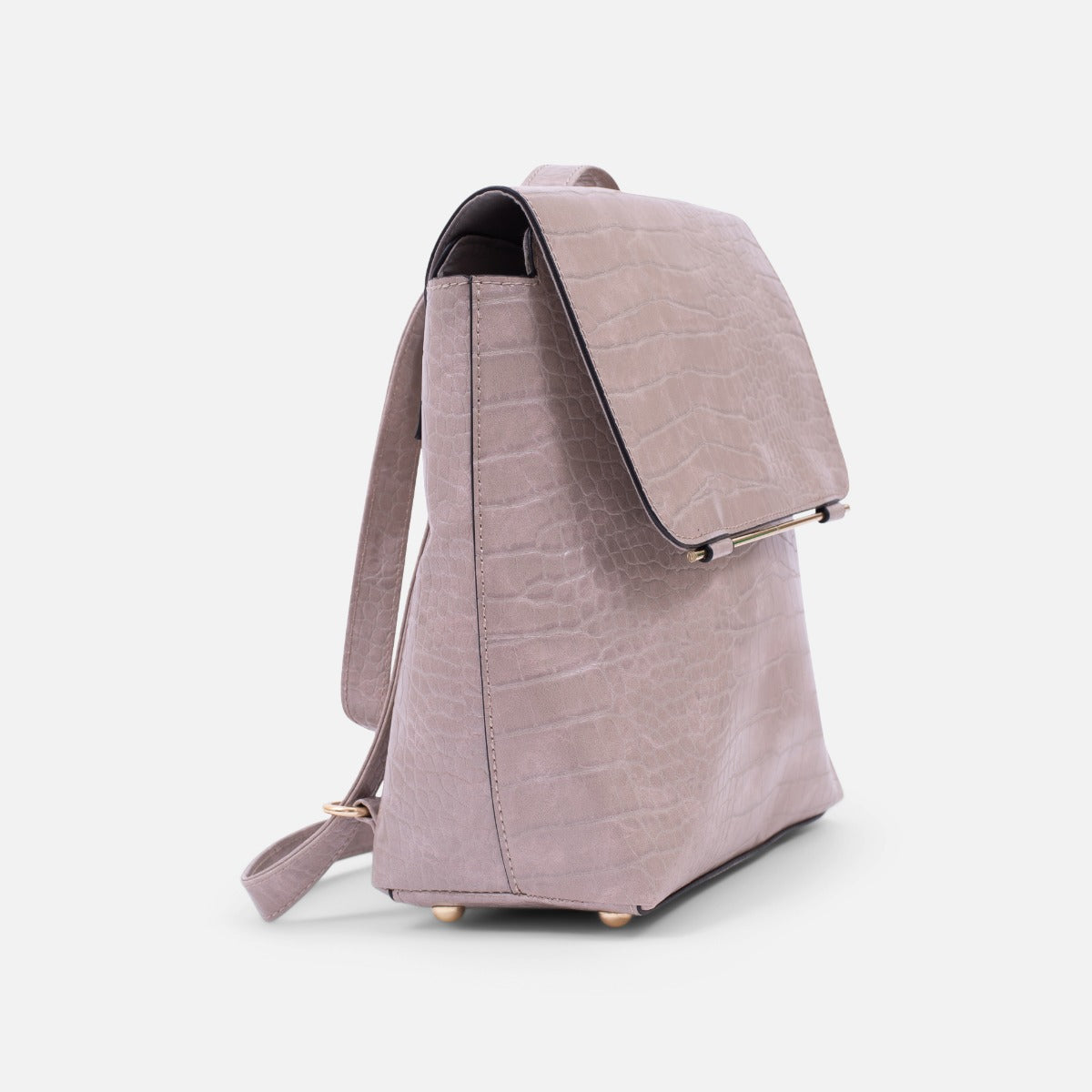 Grey square backpack with snake effect