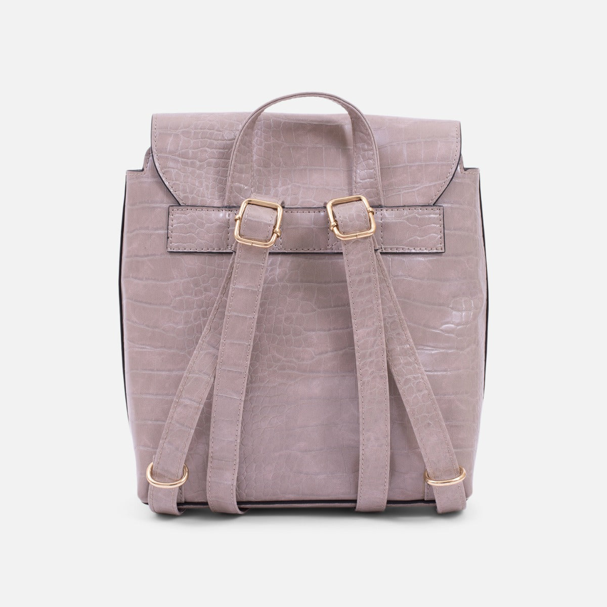 Grey square backpack with snake effect