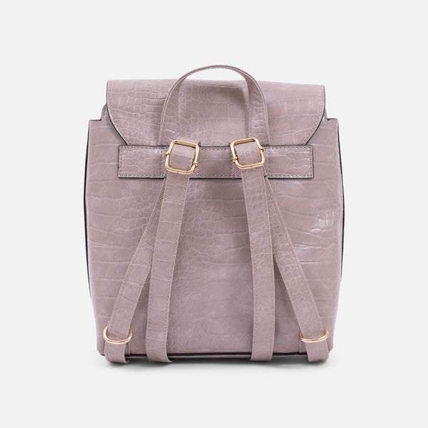 Load image into Gallery viewer, Grey square backpack with snake effect
