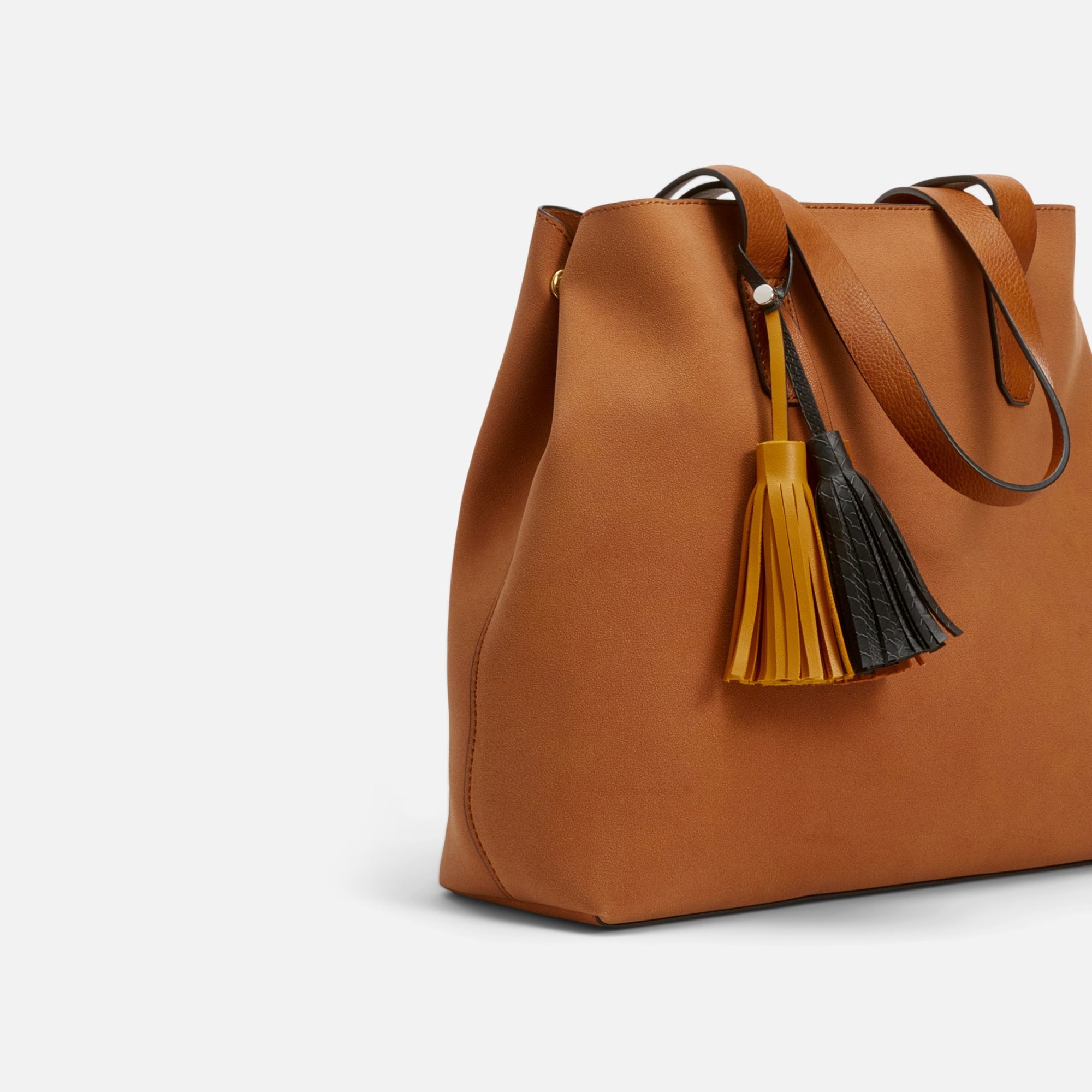 Sac fourre-tout camel avec pampille amovible