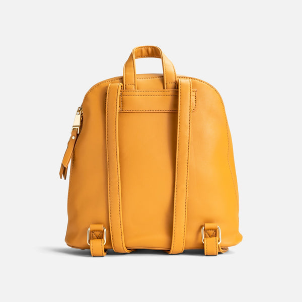 Load image into Gallery viewer, Ochre yellow backpack with front pocket
