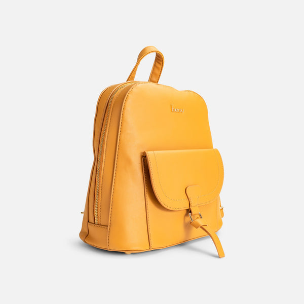 Load image into Gallery viewer, Ochre yellow backpack with front pocket
