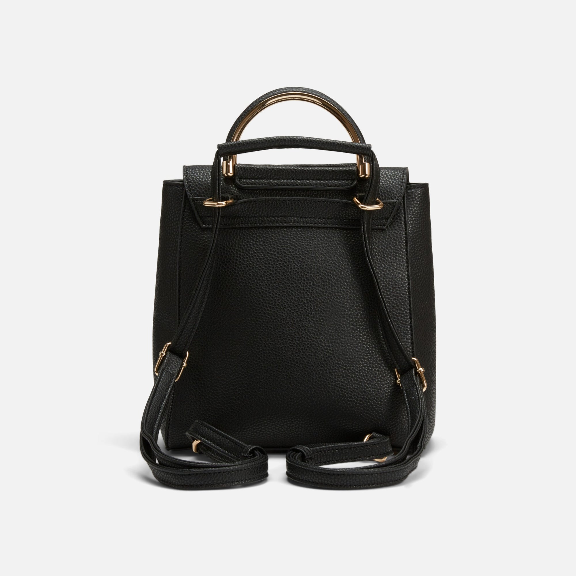 Black backpack with gold handle