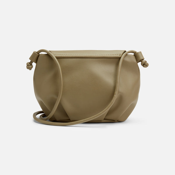 Load image into Gallery viewer, Khaki leatherette shoulder bag with triangular flap
