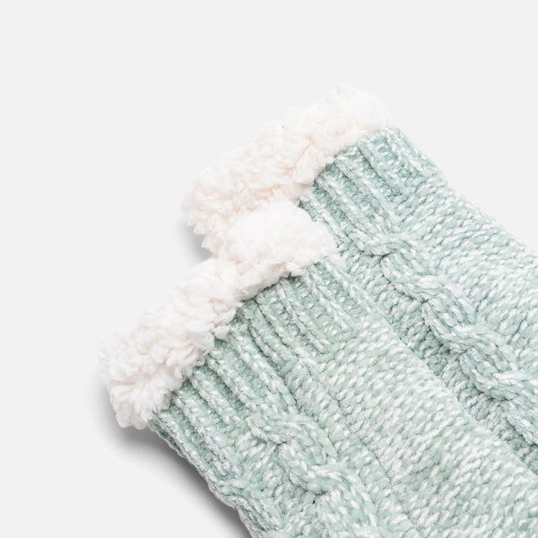 Load image into Gallery viewer, Green slipper socks with wide knitted fabric
