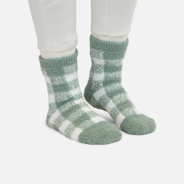Load image into Gallery viewer, Green buffalo cozy socks
