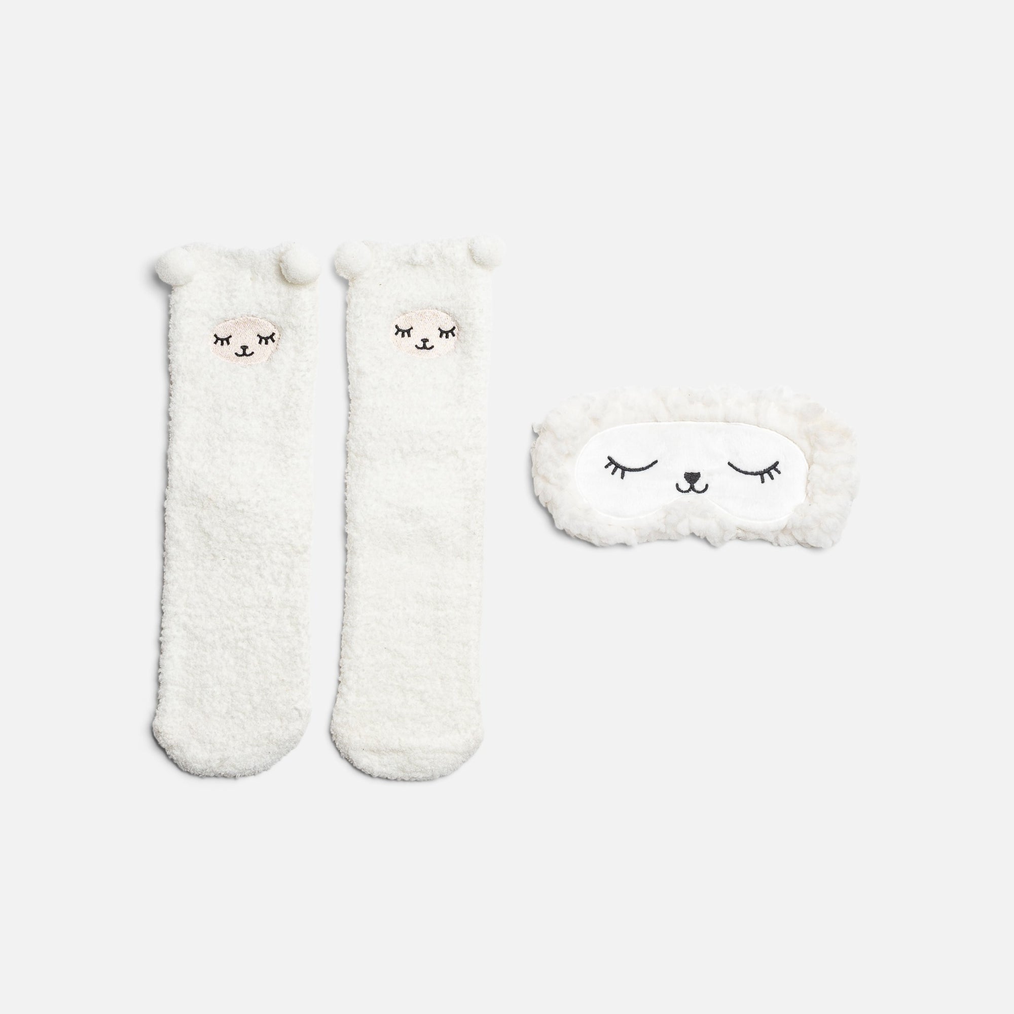 Cozy socks and sleeping mask with sheep 