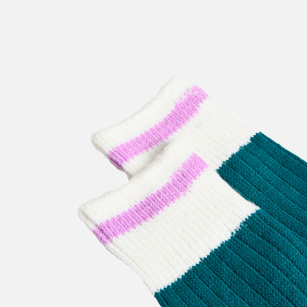 Load image into Gallery viewer, Teal and purple worker socks
