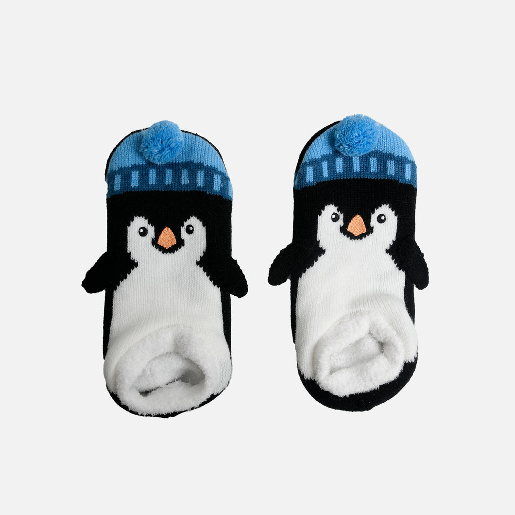 Bas pantoufles avec pingouin
