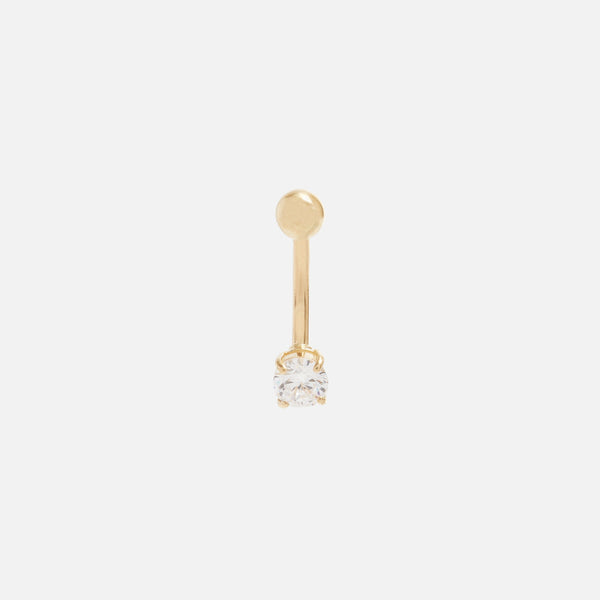 Load image into Gallery viewer, 14k yellow gold belly button ring with stone
