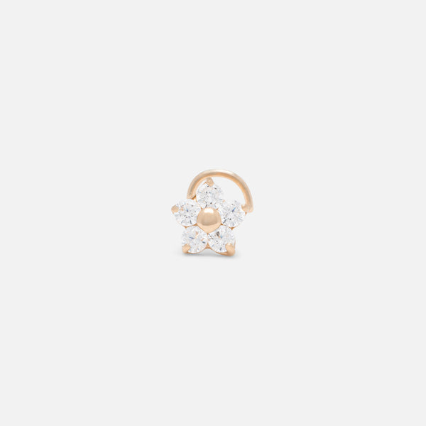 Load image into Gallery viewer, 14k yellow gold flower nose ring
