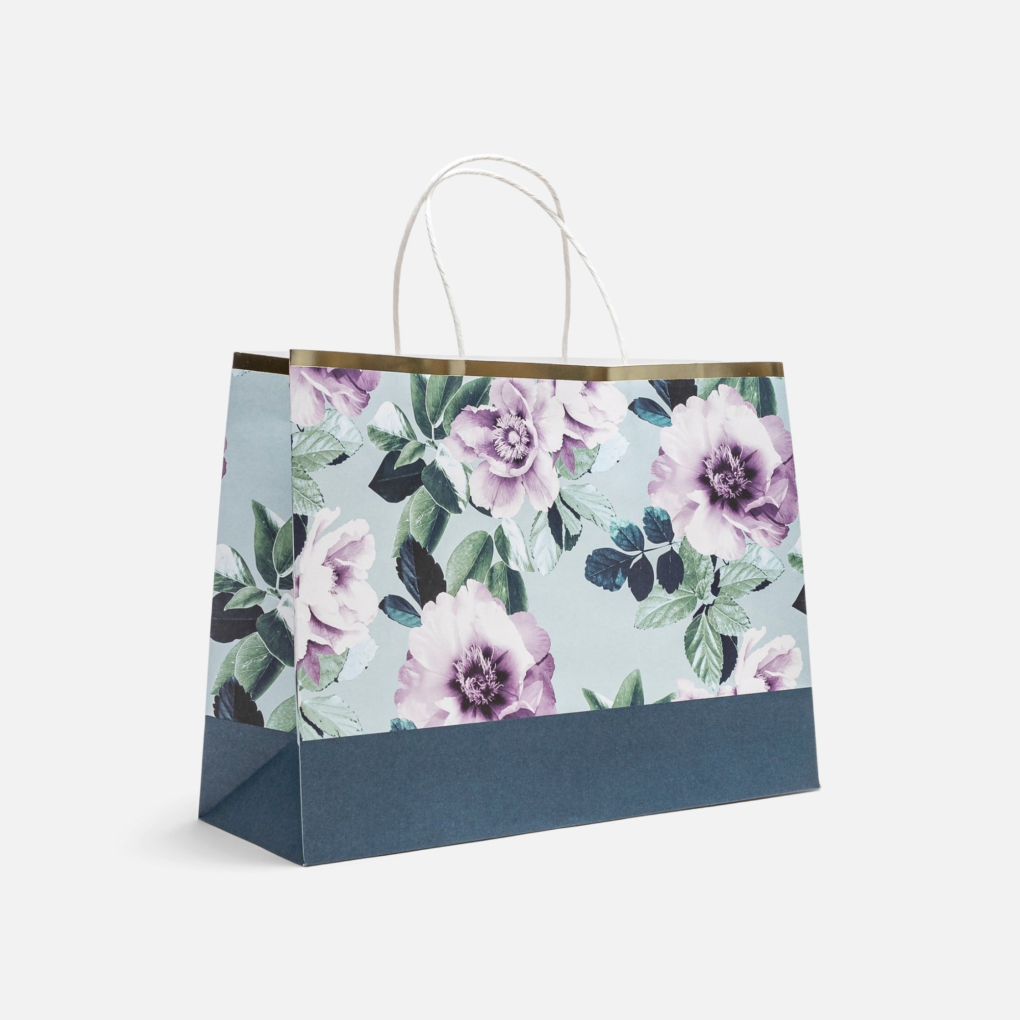 Grand sac-cadeau avec imprimé fleurs au profit d’opération enfant soleil