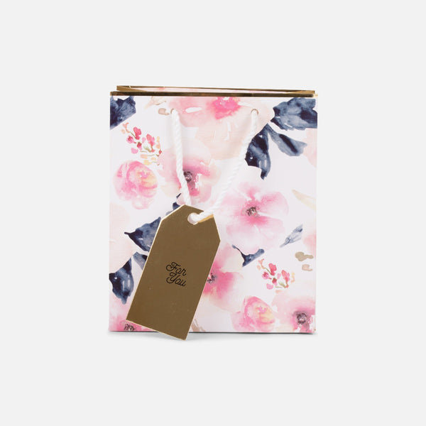 Charger l&#39;image dans la galerie, Petit sac-cadeau avec imprimé floral au profit d’opération enfant soleil
