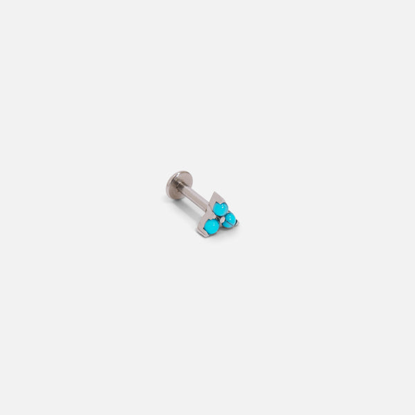 Load image into Gallery viewer, Set of three silvered and blue earrings for cartilage
