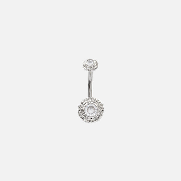 Load image into Gallery viewer, Stainless steel belly button ring with stone
