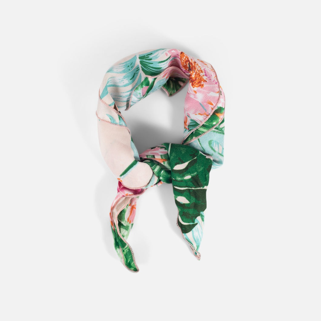 Tropical printed hair scarf