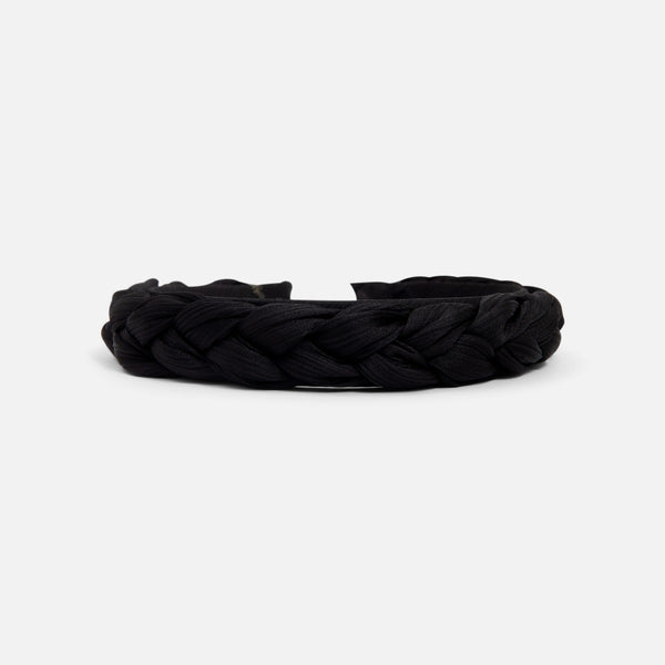 Load image into Gallery viewer, Black braided  hair hoop 
